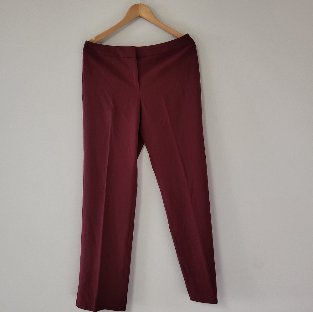 Calvin Klein Burgundy Straight Leg Pants
